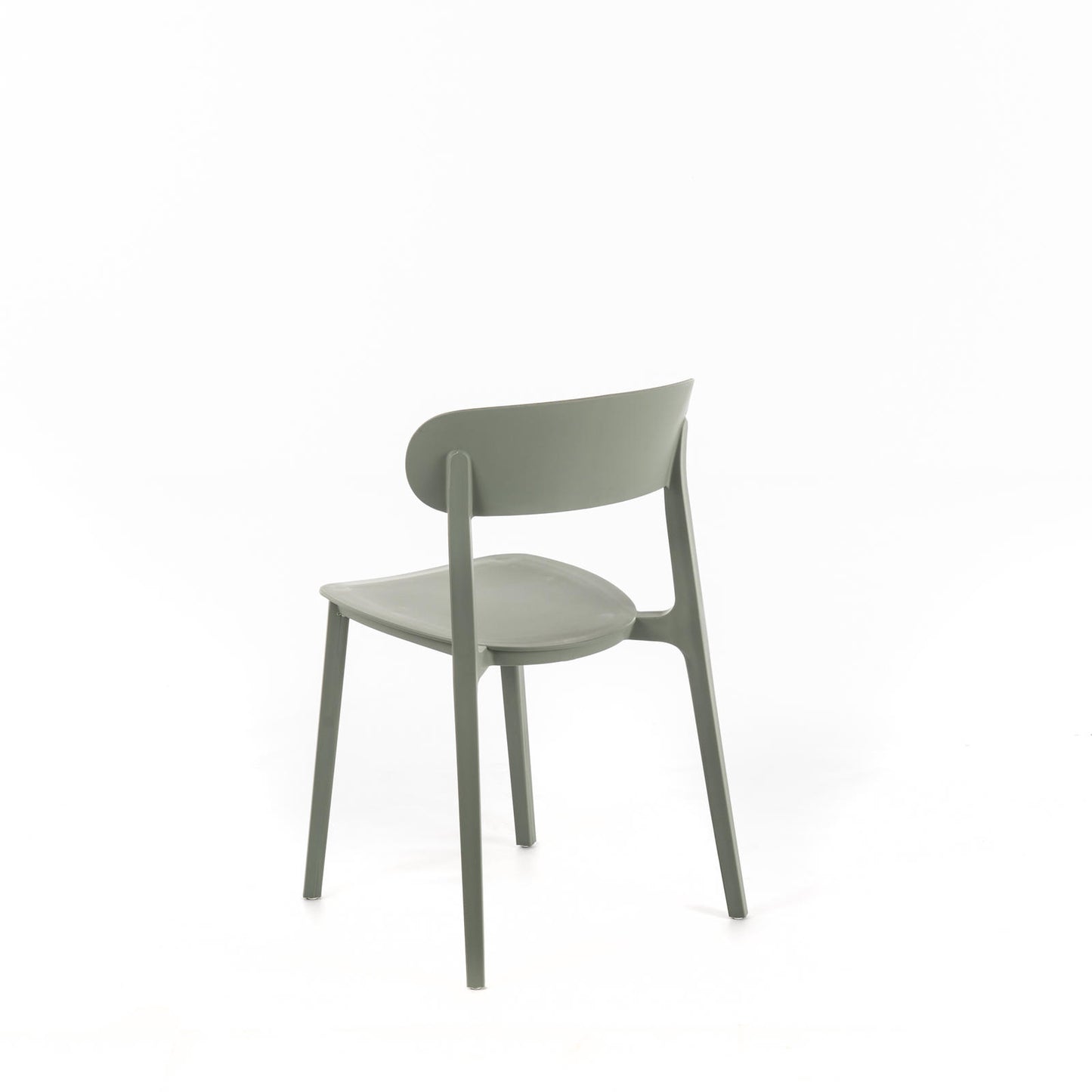 2x Chaise en polypropylène gris clair 48x52x77,5h cm