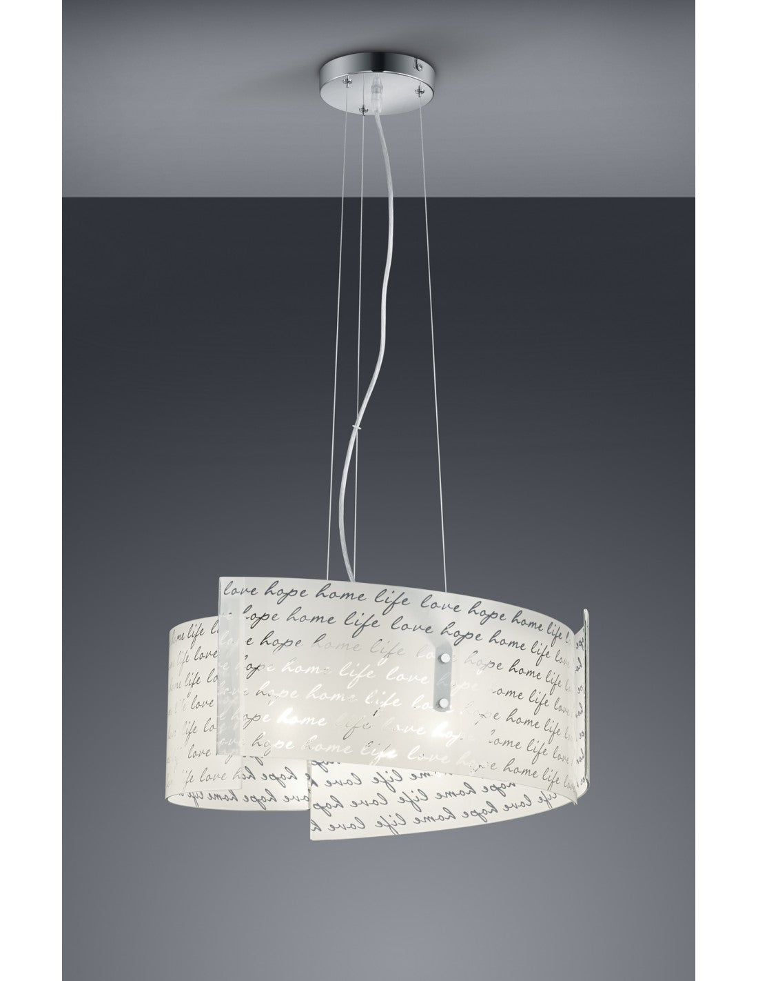Lampe à Suspension Signa 3 Verres Blanc 3xE27 Ø50 cm Trio Lighting