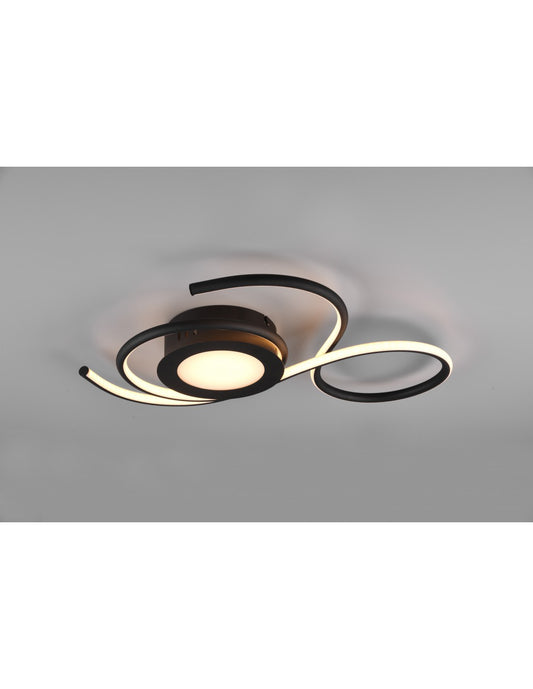 Applique Plafonnier Noir Design Moderne Led Gradateur Jive Trio Éclairage