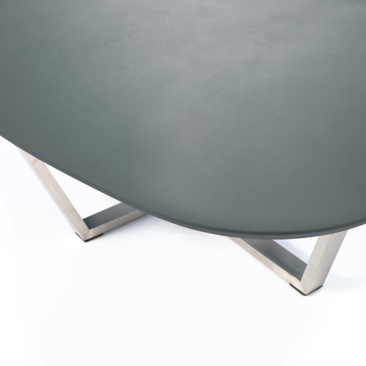 Table basse en MDF gris foncé et piètement en métal 140x80x32h cm