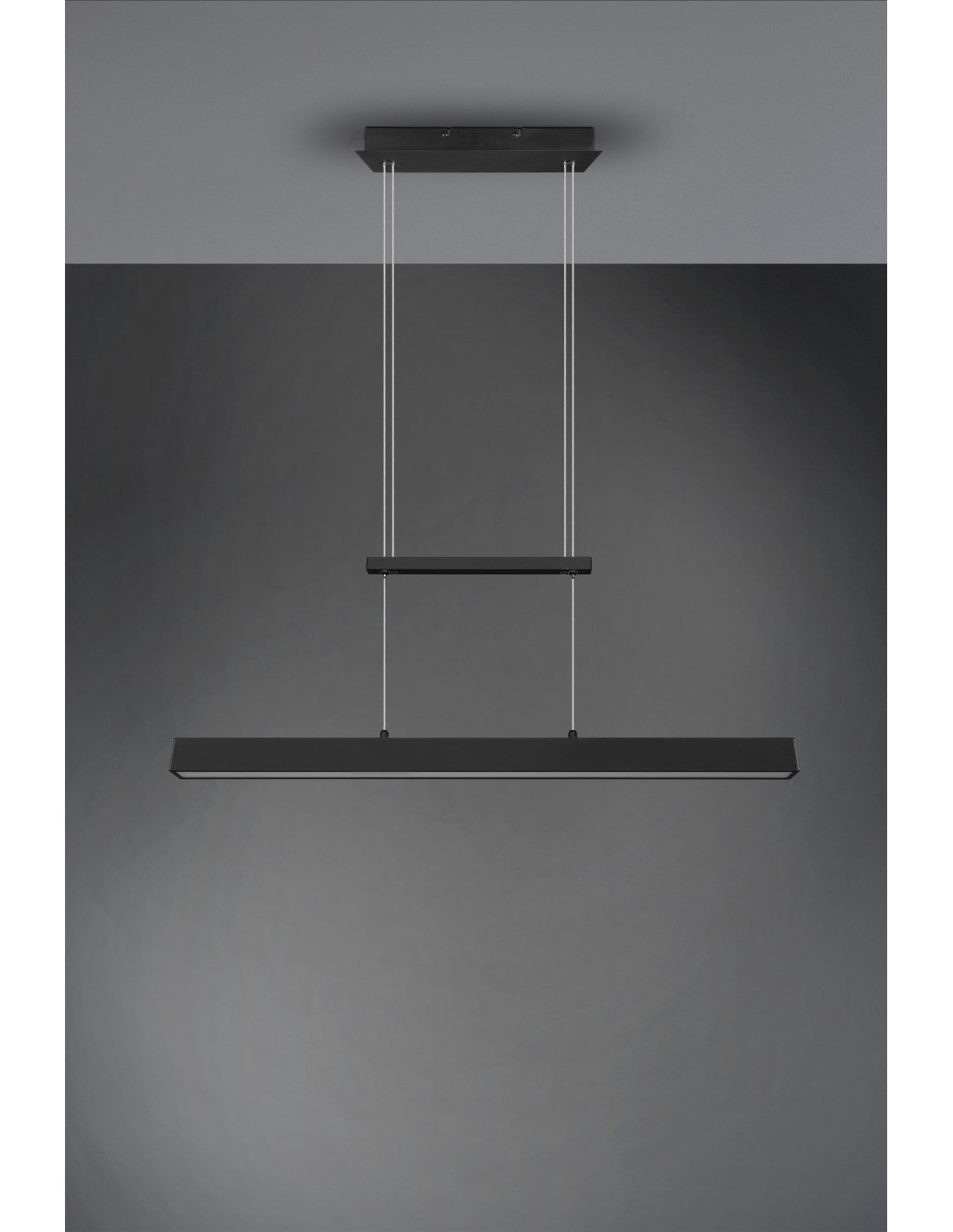 Paros Suspension Double Lumière Dimmable Noir L90 cm Trio Lighting