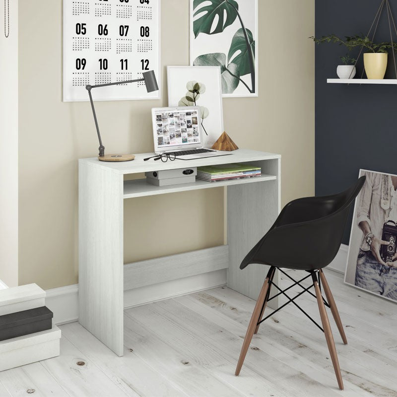 Petit bureau d'ordinateur blanc avec compartiment 79 x 43 x 78 h cm