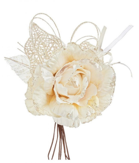 12x Pique Houx Rose Ivoire