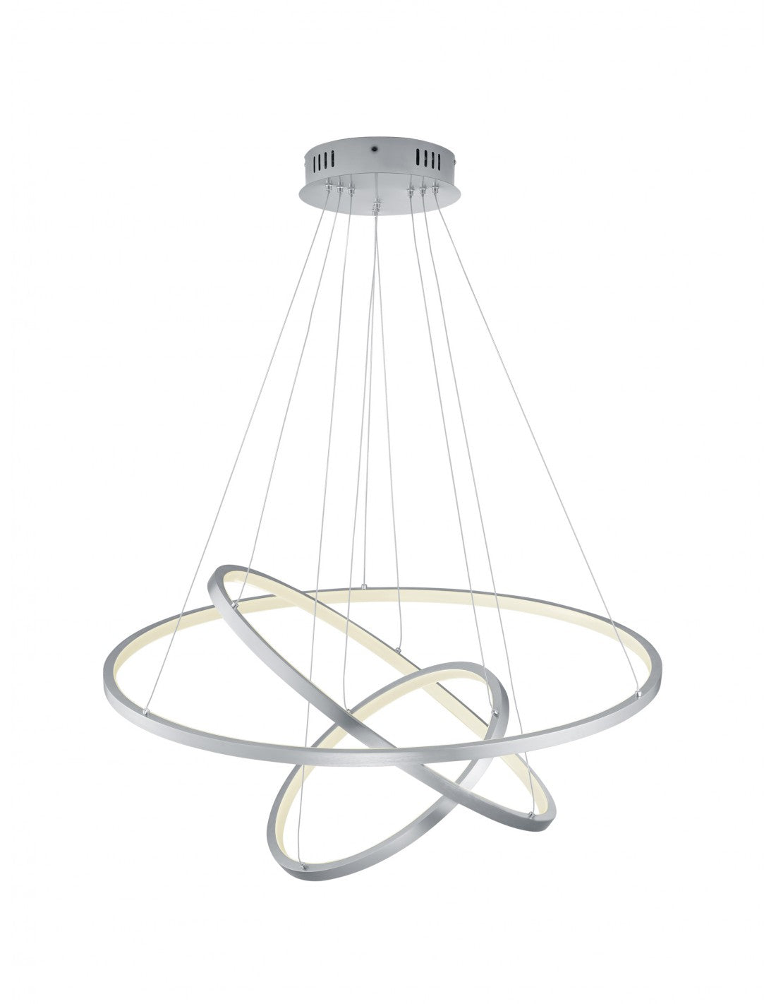 Suspension Anneaux LED 80w RGB Dimmable Aaron Nichel Trio Lighting