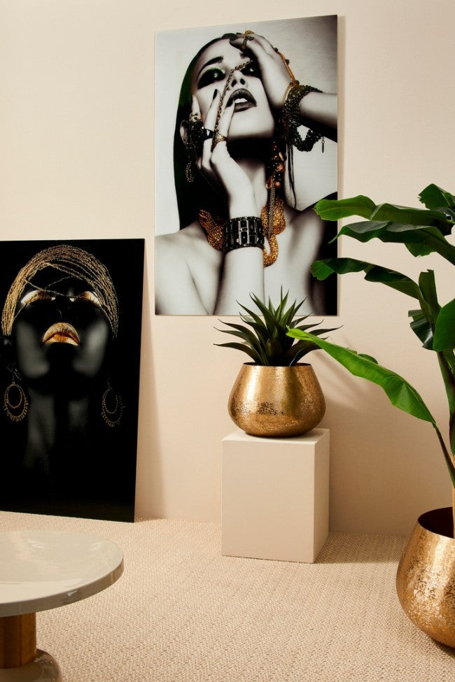 Ensemble de 3 vases dorés Varanasi