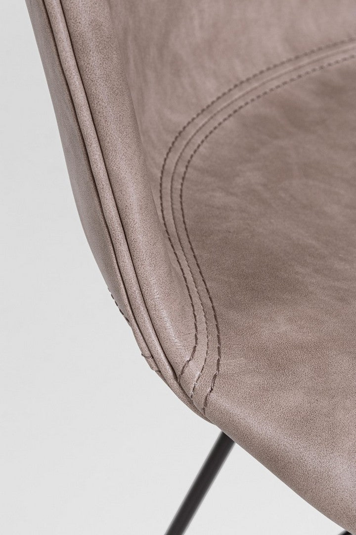 Chaise Loft vintage noir beige 56 x 54 x 76 cm