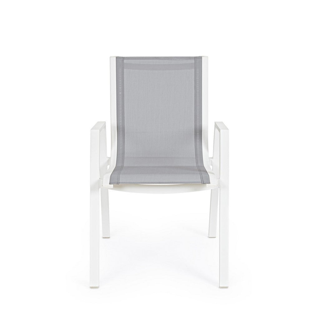 Chaise Pelagius blanche avec accoudoirs