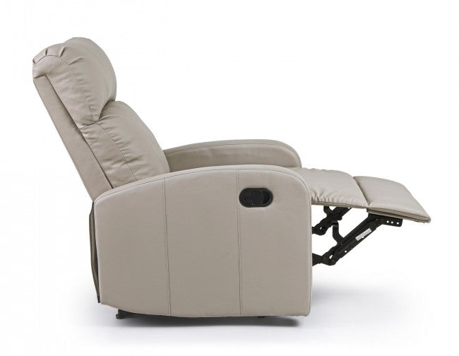 Fauteuil à inclinaison manuelle en simili cuir gris tourterelle Iris