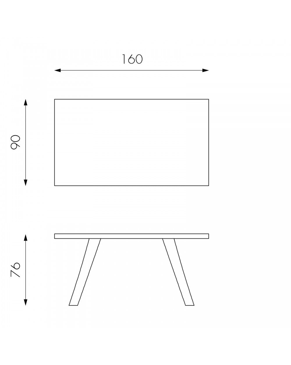 Table fixe 160 x 76 H cm - Bridge