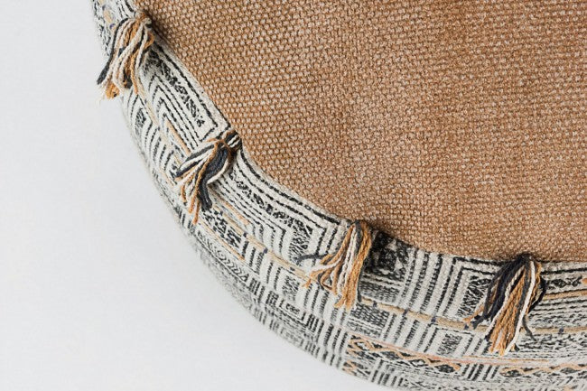 Pouf en coton style ethnique TILAK Desert diamètre 50x h35 cm