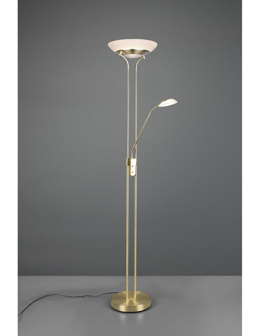 Lampadaire Led à Double Éclairage Spot de Lecture Orson Laiton Trio Lighting