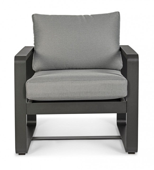 Fauteuil de jardin en aluminium anthracite MERRIGAN YK13 74x78x h84 cm