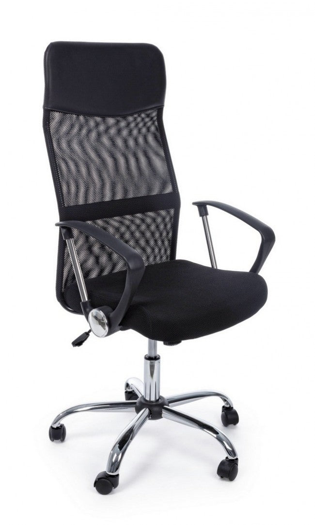 Fauteuil de bureau Dakar en éco-cuir avec accoudoirs noirs