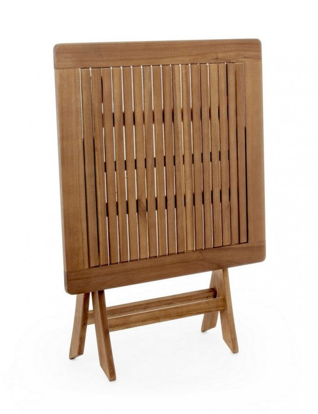 Table pliante d'extérieur Noemi en bois d'acacia 70x70x h73 cm
