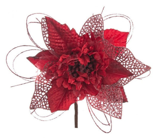 12x Cueillette de Poinsettia Rouge