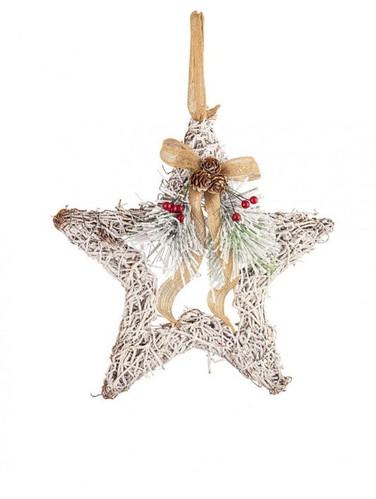 8x Pendentif étoile enneigée Nelson