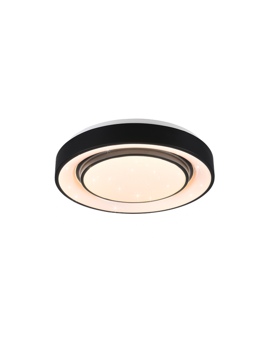 Plafonnier Led Moderne Variateur RGB Mona Noir Ø38 cm Trio Lighting