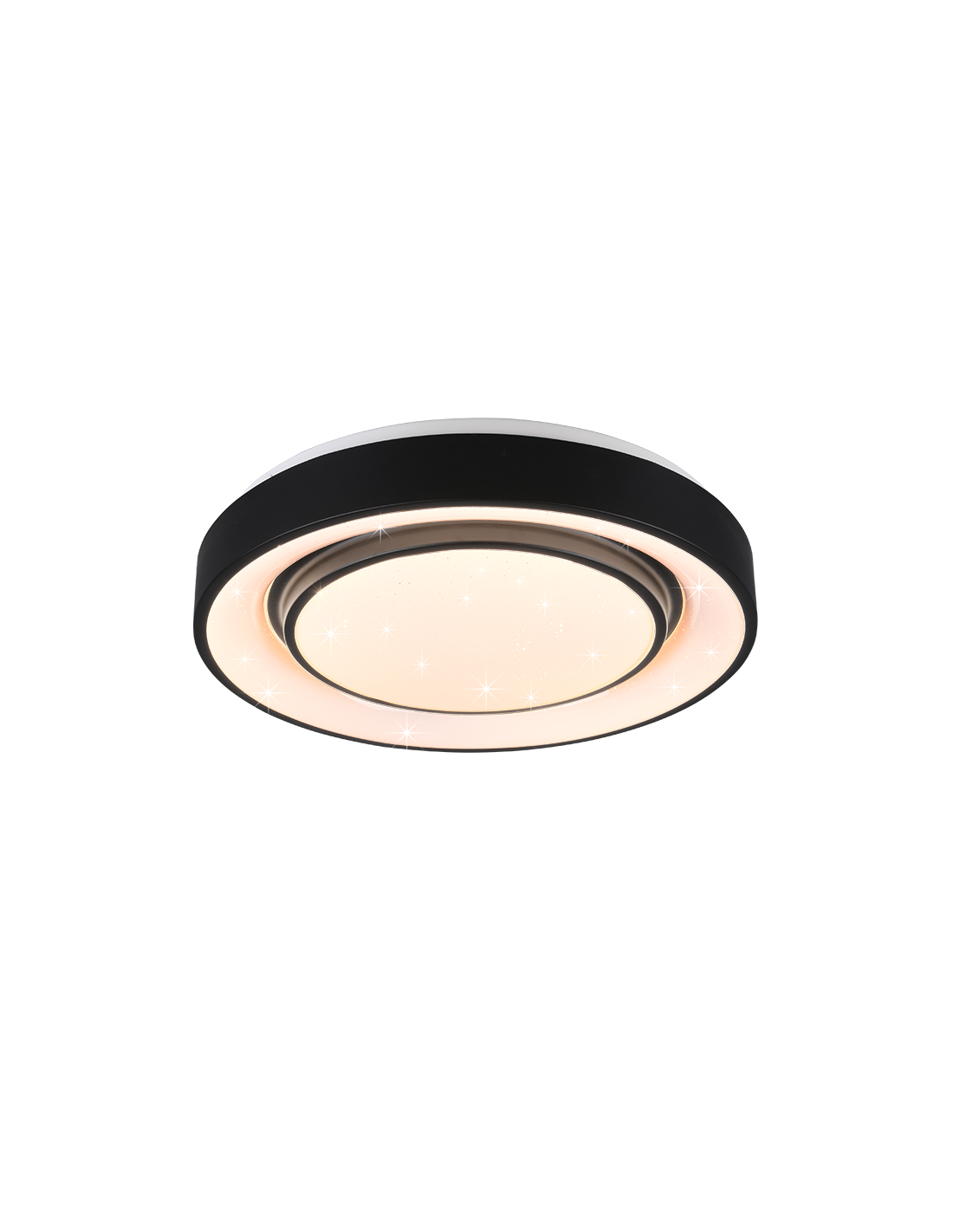 Plafonnier Led Moderne Variateur RGB Mona Noir Ø38 cm Trio Lighting
