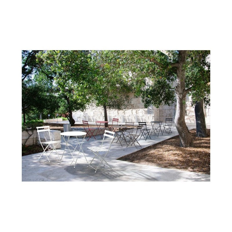 Salon de jardin Bizzotto anthracite table et chaises Bistrot