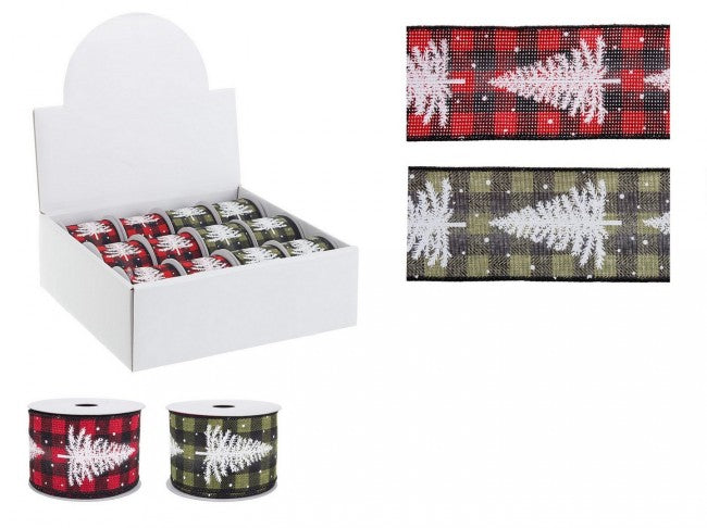 12x Ruban Sapin de Noël 4M Ass2 Disp12