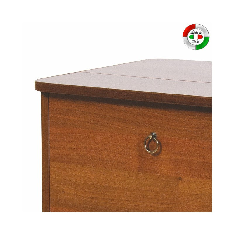 Meuble table à repasser en bois mélaminé Noyer Antique 3 tiroirs 44x57xH.89 cm