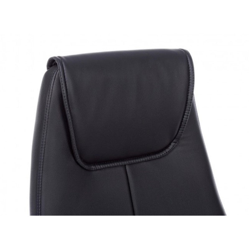 Fauteuil de bureau de direction en éco-cuir noir Camberra avec accoudoirs