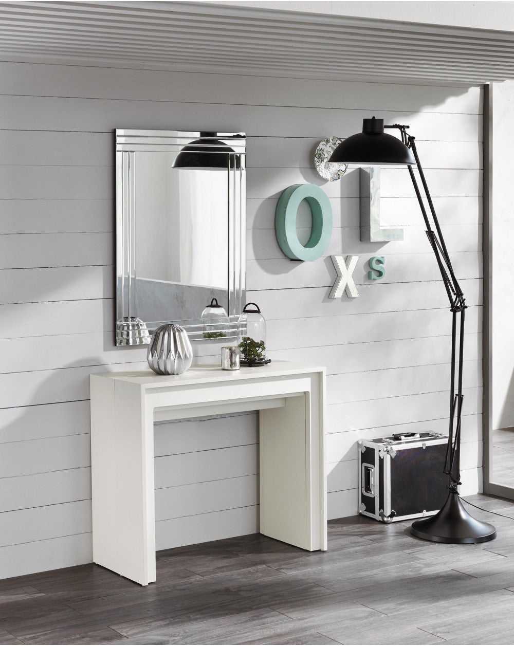 Console extensible Pinocchio STS en mdf blanc