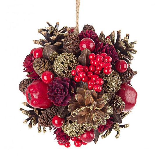 6x Décoration Sphérique Adalia Rouge D140