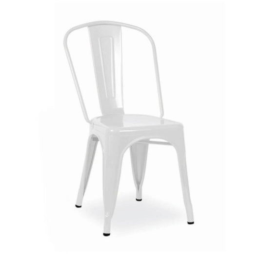 Chaise Bengala en métal blanc mat