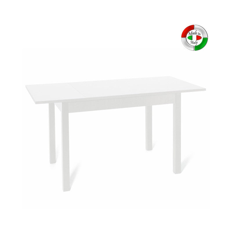 Table à manger extensible en frêne blanc en bois mélaminé 85x140-180 cm