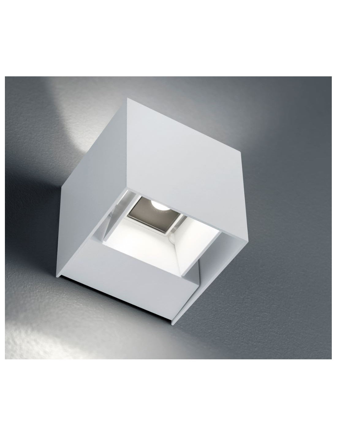 Applique Cube Double Émission LED Adaja Blanc IP54 Trio Lighting