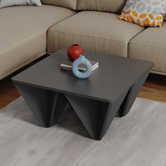 Table design carrée diamant pour salon anthracite