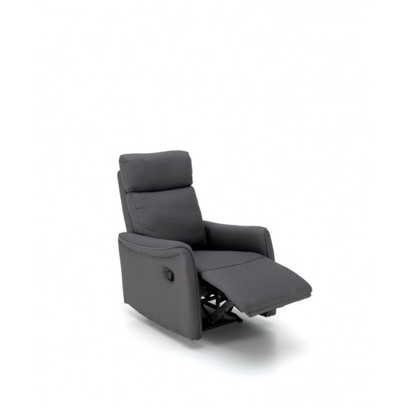 Fauteuil de relaxation inclinable manuellement en simili cuir anthracite 70 x 92 x h. 105 cm 