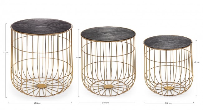 Set de 3 tables de rangement design Mariam