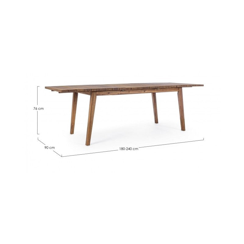Table d'extérieur en bois extensible VARSAVIA 180-240x90x h76 cm