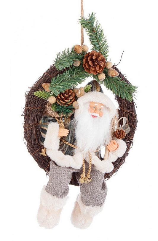 6x Couronne de Père Noël verte D30