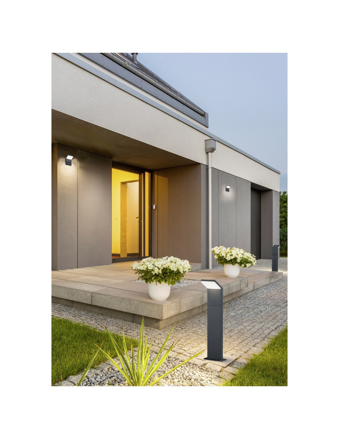 Pearl Led Applique Extérieure IP54 Anthracite Détecteur de Mouvement Trio Éclairage