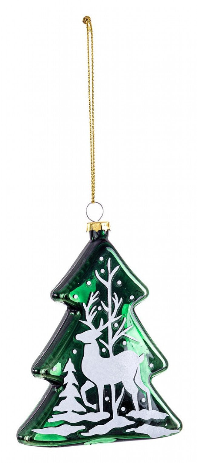 12x Pendentif Pin Vert Renne Vt
