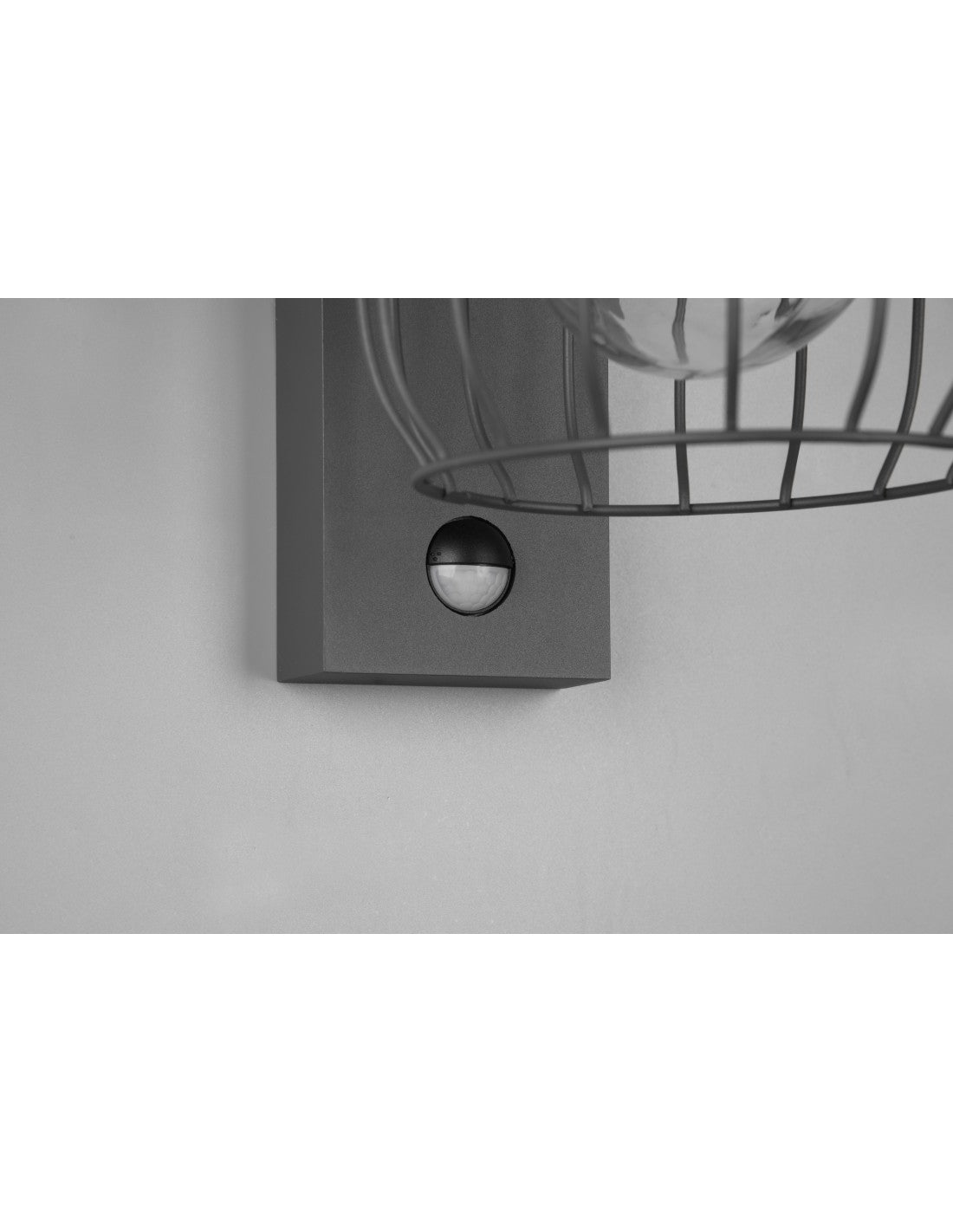 Lanterne murale en maille métallique anthracite Tuela avec trio d'éclairage à capteur IP44