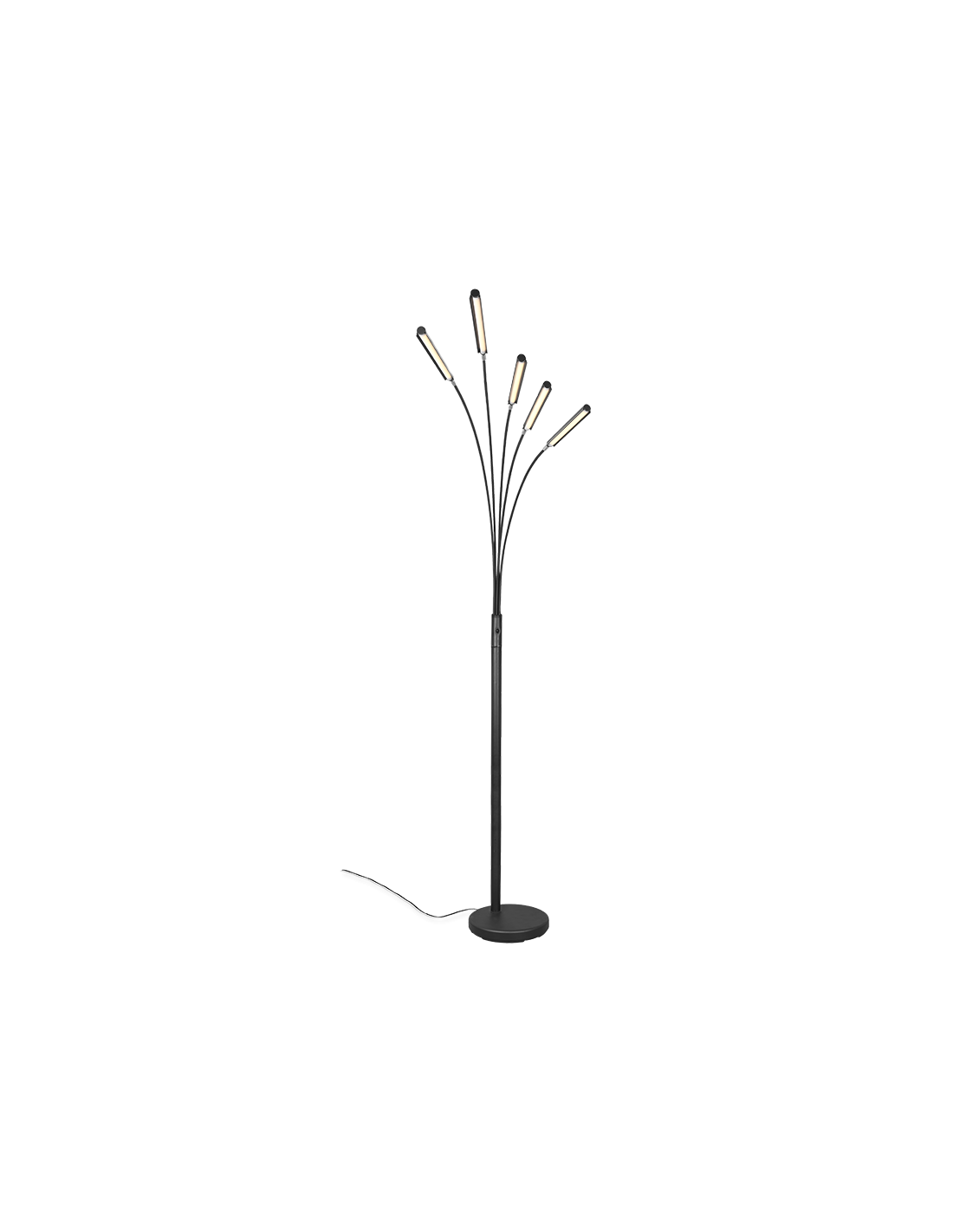 Lampadaire Reed 5 Arches LED Noir Mat H195 cm Trio Lighting