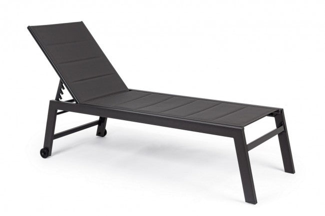 Bain de soleil haut en aluminium avec roulettes Hilde anthracite 32h cm