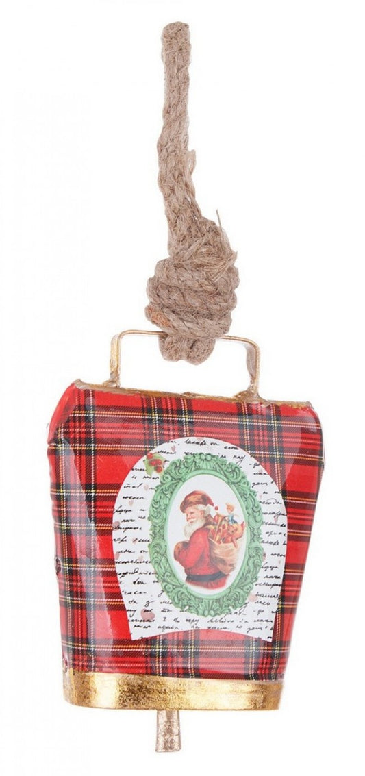 12x Pendentif cloche de Père Noël Wendi Tartan