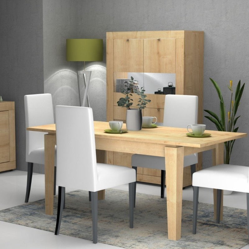 Table extensible Chêne MEGARON 120-160X80 cm