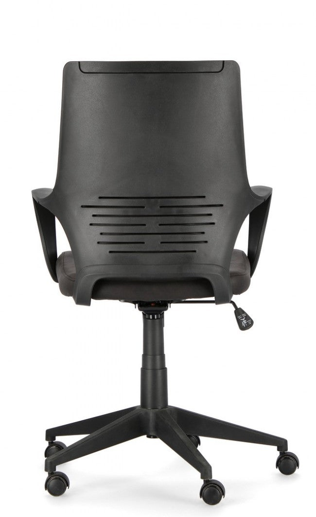 Fauteuil de bureau en tissu Damon avec dossier bas noir