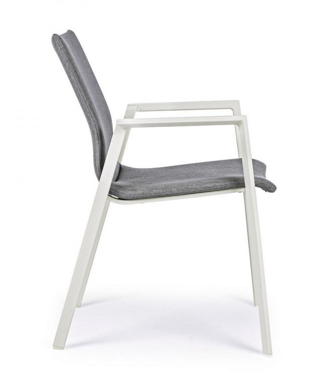 Chaise de jardin d'extérieur empilable blanc gris
