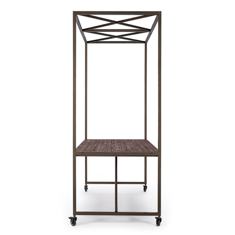 Table de présentation industrielle avec toit 180x220h cm