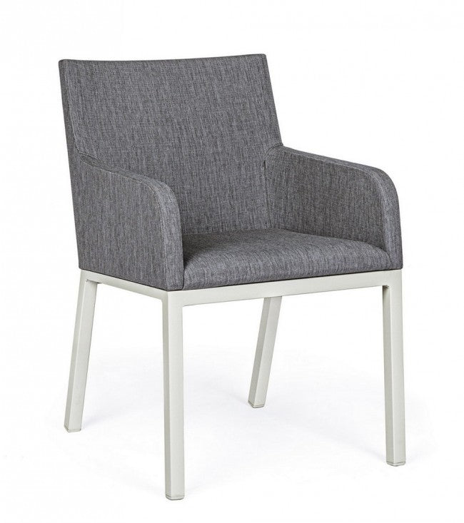 Chaise en aluminium peint par poudrage gris 55x62x82h cm