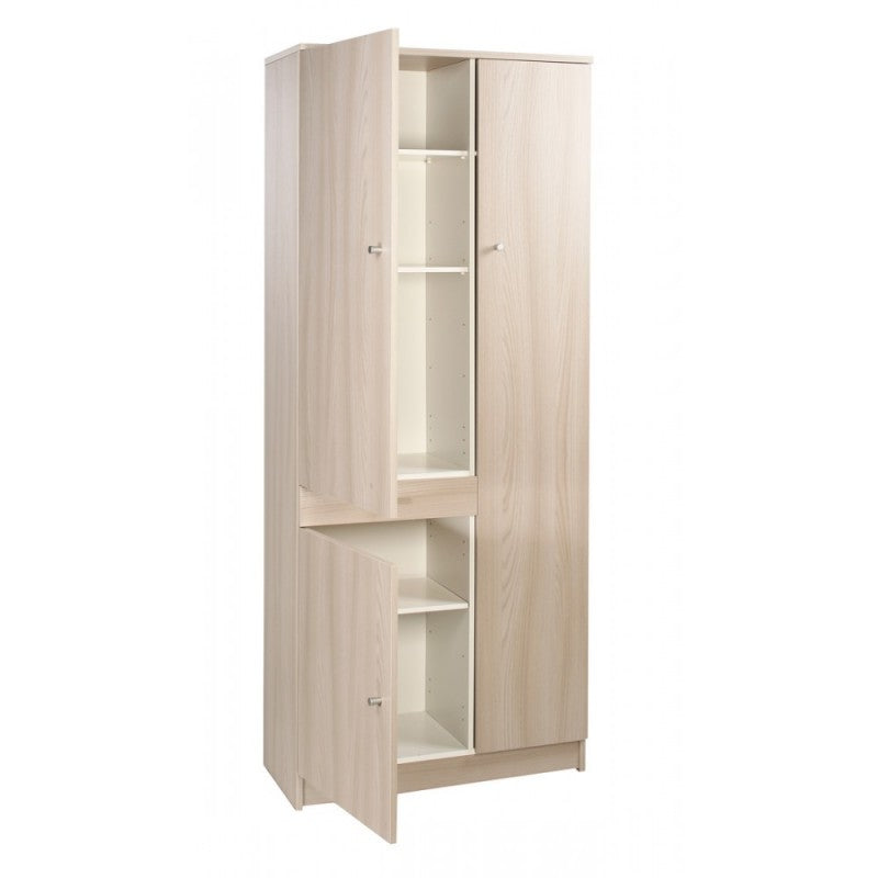 Armoire polyvalente avec trois portes et un tiroir en Light Olmo 77x34x h183 cm