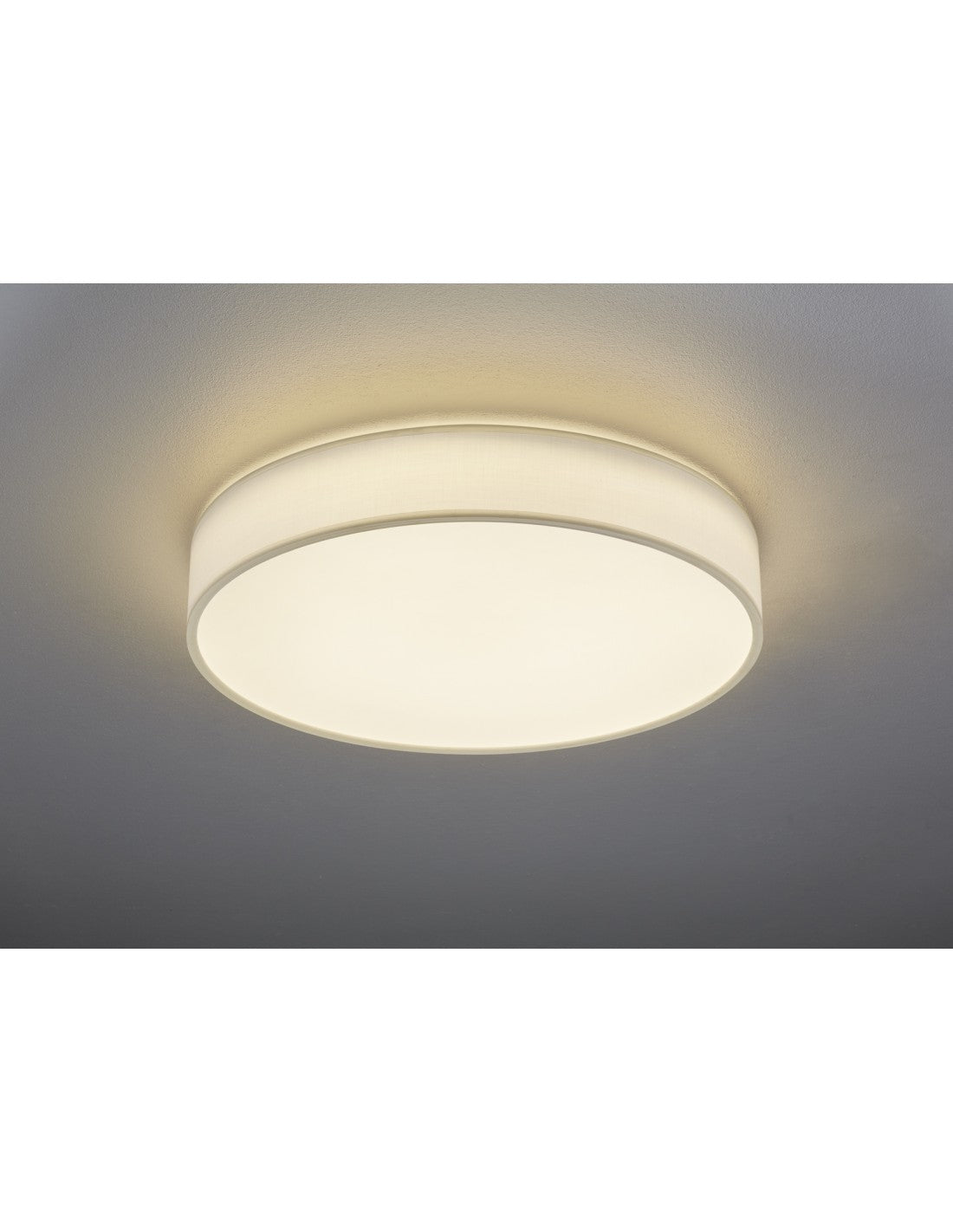 Plafonnier Led Variateur Changement de Couleur Lugano Tissu Blanc Ø60 cm Trio Lighting