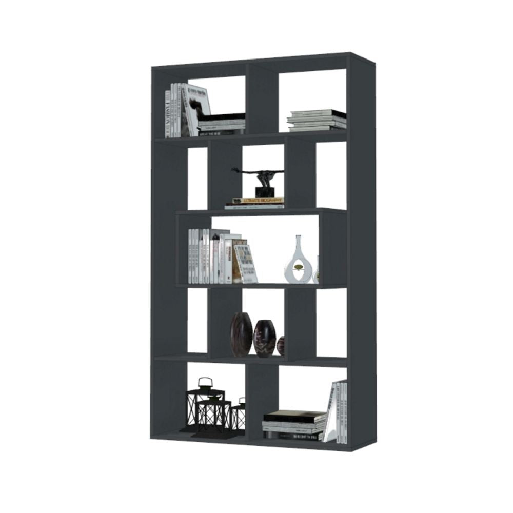 Bibliothèque face gris béton 90x30x170H cm.